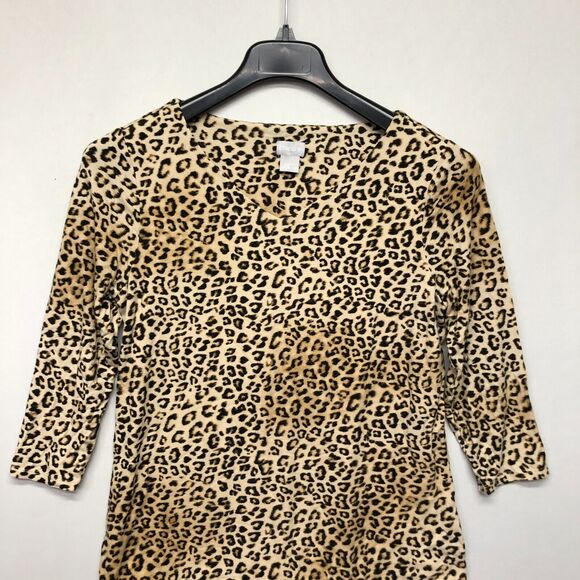 Chico's Women 3/4 Sleeve Animal Prints Blouse Top Shirt Size 1 US Medium B272 -9 - Picture 8 of 12